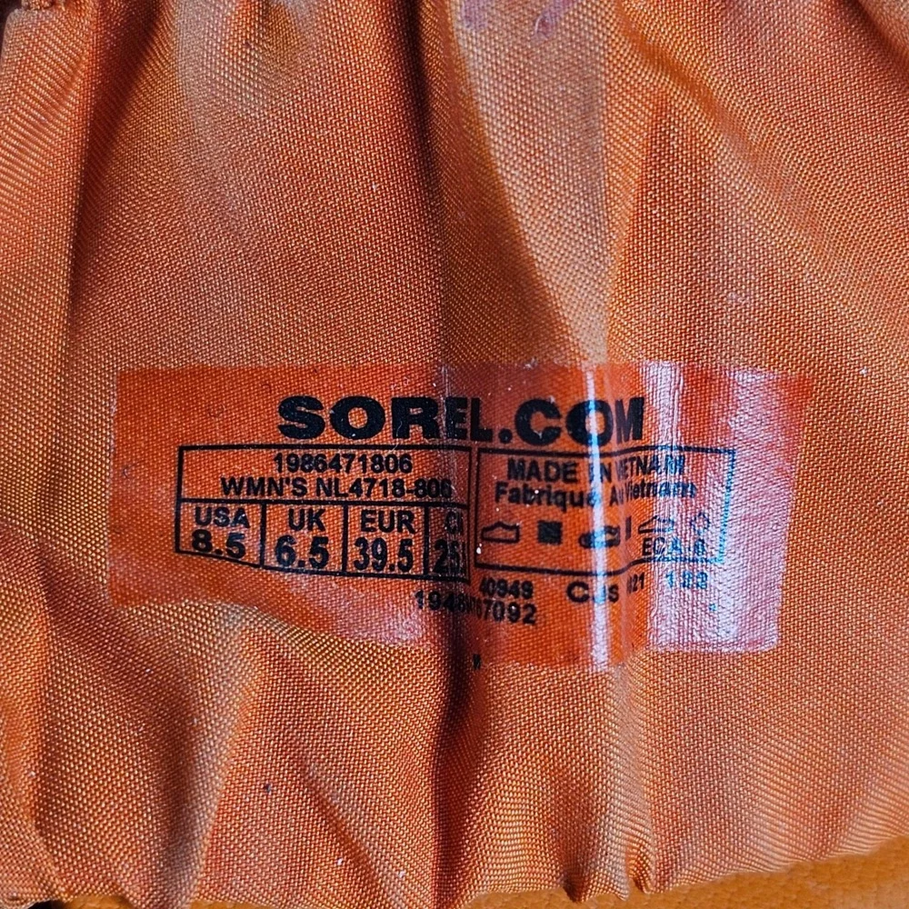 Sorel Kinetic Impact II‎ Slide Orange Ruched Platform Sandals NL471 Womens 8.5